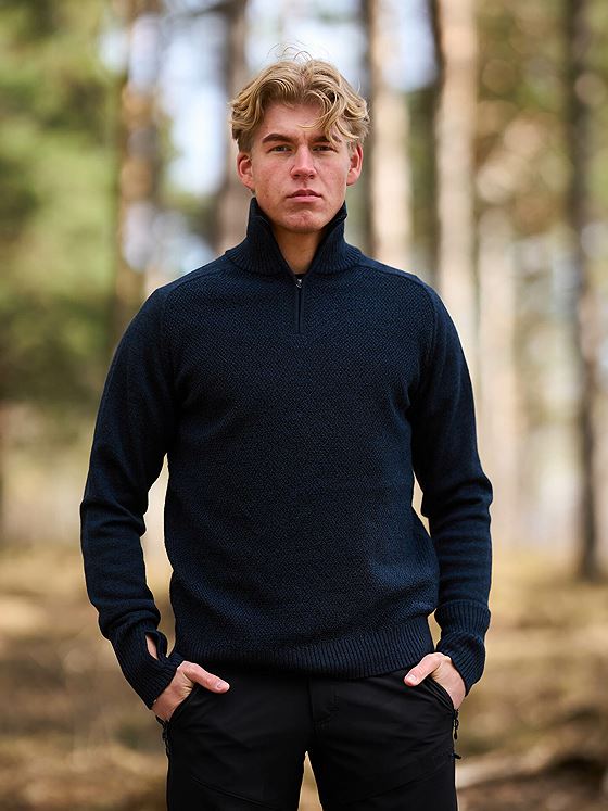 Bergans Ulriken Light Merino Jumper Men Navy Blue