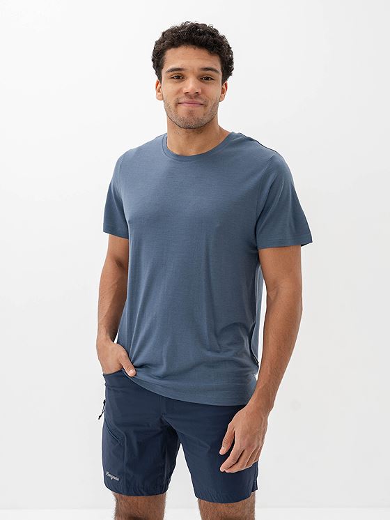 Bergans Whenever Merino Tee Men Granite Blue
