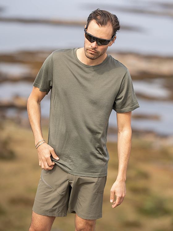 Bergans Whenever Merino Tee Men Green Mud