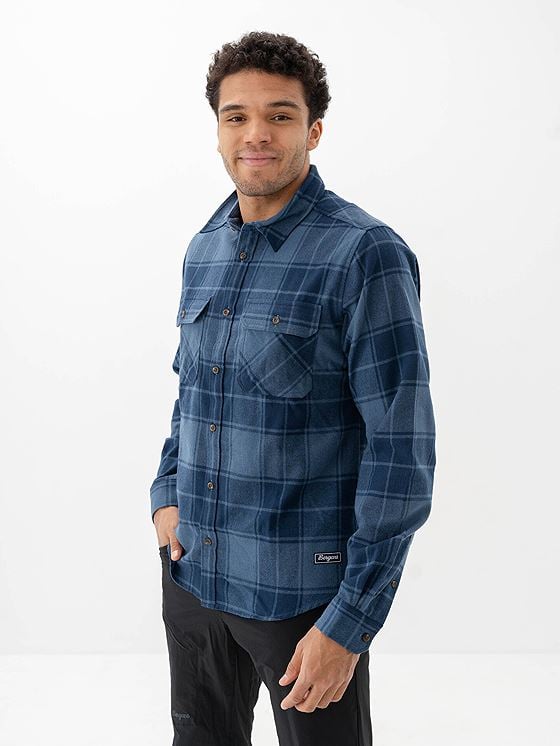 Bergans Nordmarka Flannel Shirt Men Granite Blue / Navy Blue Check