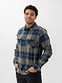Bergans Nordmarka Flannel Shirt Men Green Mud / Navy Blue Check