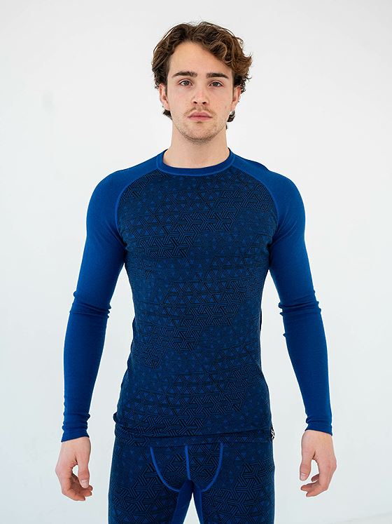 Bula Geo Merino Wool Crew Lapis