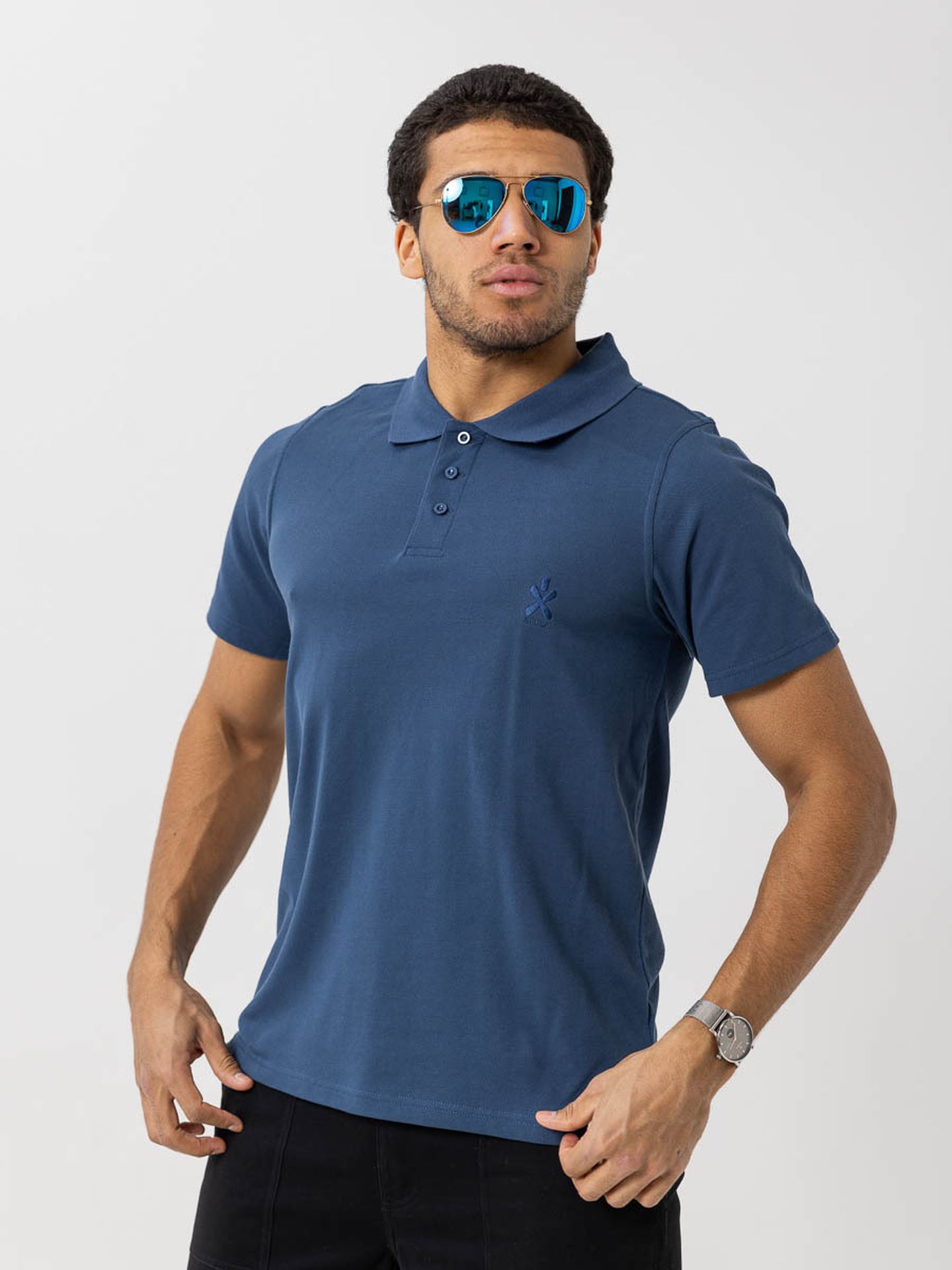 Bula Breeze Polo Shirt Denim