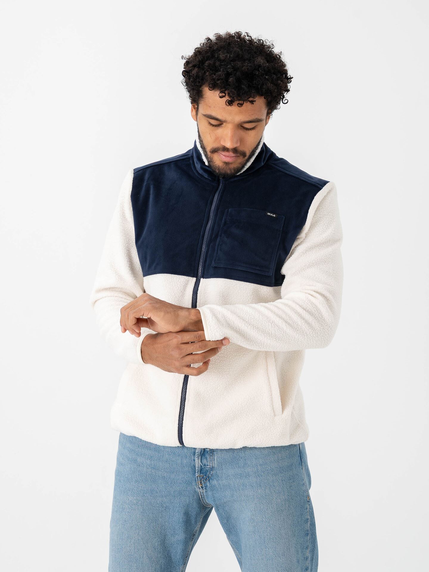 Bula Cord Fleece Jacket Navy