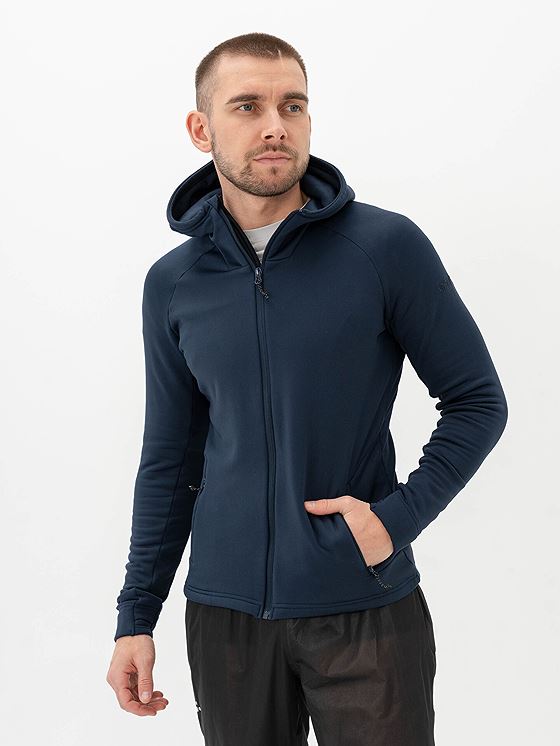 Craft Advance Explore Power Fleece Hood Jacket Navy Blue