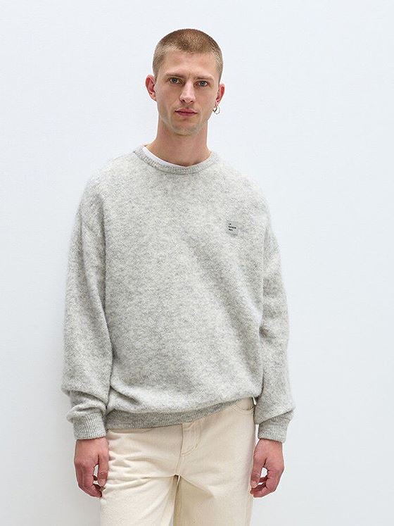 American Vintage Vitow Sweater Melange Light Grey