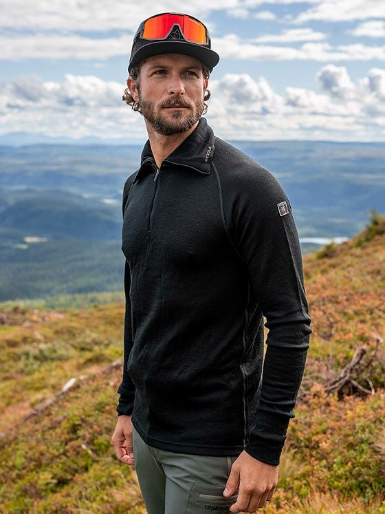 Devold Expedition Man Zip Neck Black