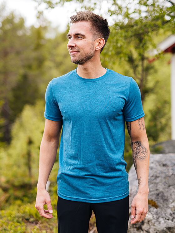 Devold Eika Man Tee Blue Melange