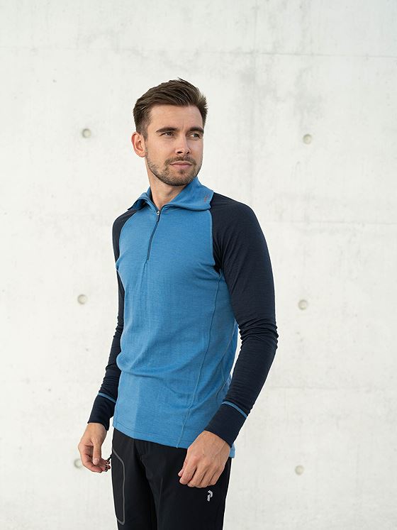 Devold Duo Active Merino 205 Zip Neck Man Blue
