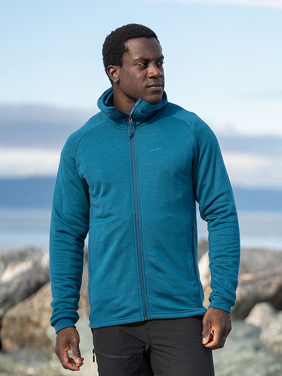 Devold Nibba Merino Jacket Hood Man Flood
