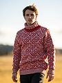 Devold Svalbard Sweater High Neck Hindberry / Offwhite