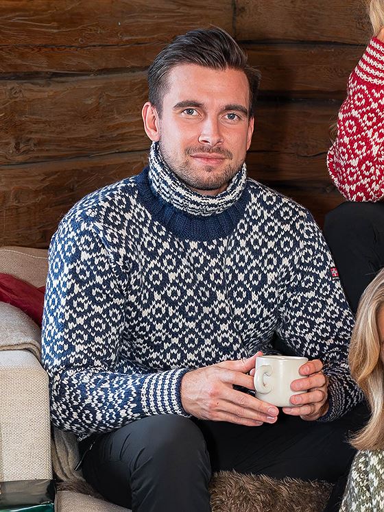 Devold Svalbard Sweater High Neck Night/Offwhite