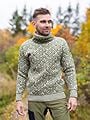 Devold Svalbard Sweater High Neck Olive / Offwhite