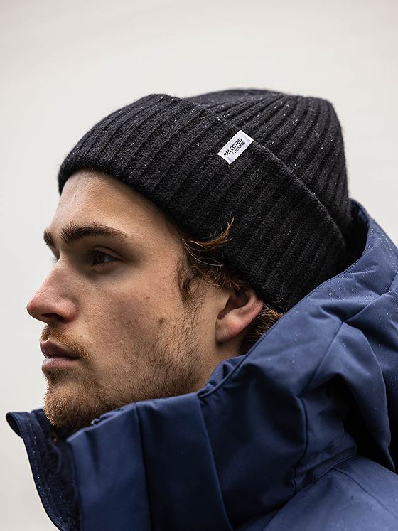 Selected Homme Selected Homme Merino Wool Beanie Black
