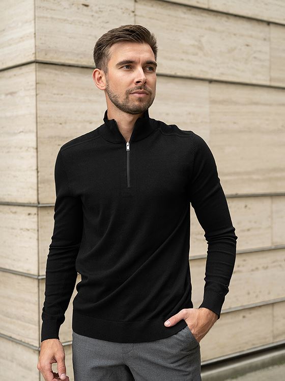 Selected Homme Selected Homme Berg Long Sleeve Half Zip Black