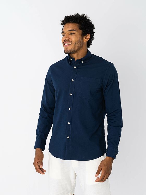 Selected Homme Selected Homme Reg Rick Oxford Shirt Long Sleeve Moonlit Ocean