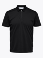 Selected Homme Selected Homme Fave Zip Short Sleeve Polo Black