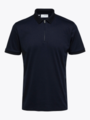 Selected Homme Selected Homme Fave Zip Short Sleeve Polo Sky Captain