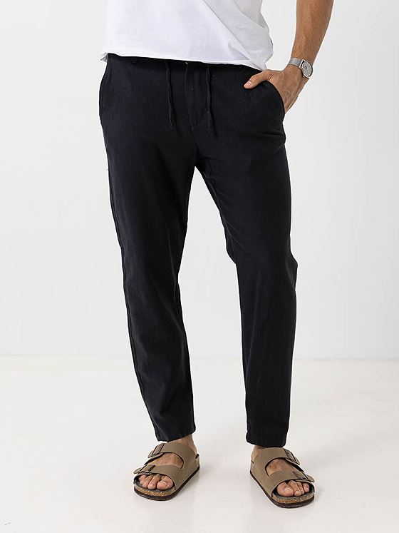 Selected Homme Slim Tape Brody Linen Pant Black