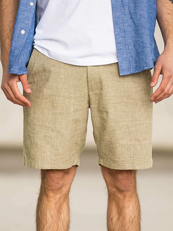 Selected Homme Regular Brody Linen Shorts Olive Branch