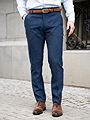Selected Homme Slim-Oasis Linen Trousers Dark Navy