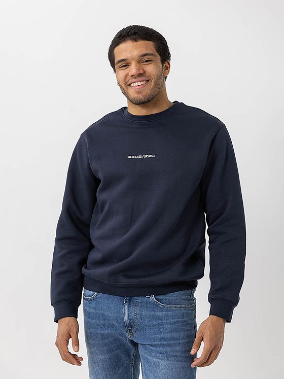 Selected Homme Hankie Crew Neck Sky Captain