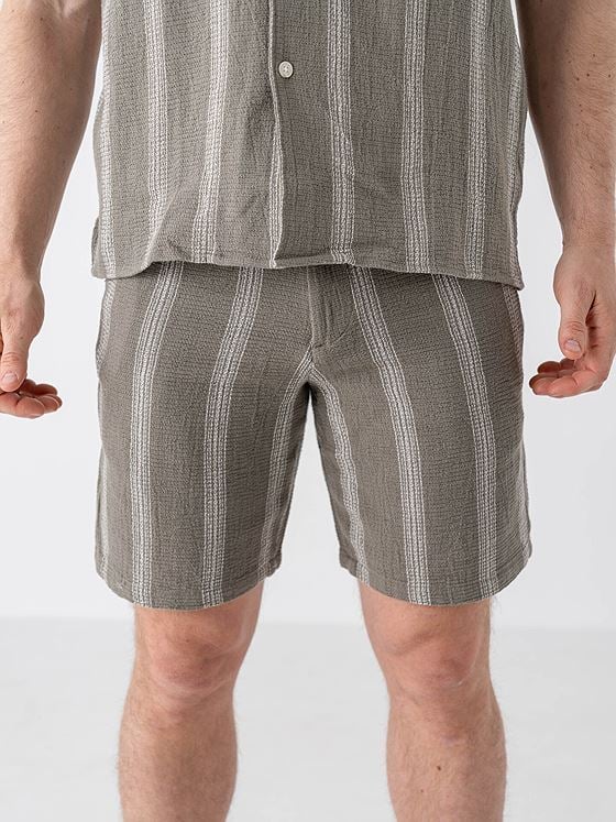 Selected Homme Reg Sal Shorts Vetiver Wide Stripes