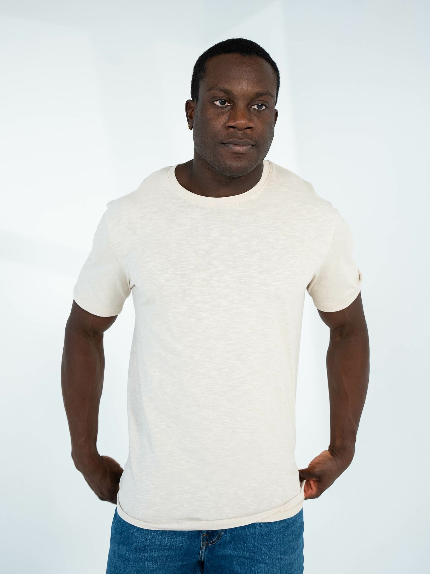 Selected Homme Aspen Slub Short Sleeve O-Neck Tee Oatmeal