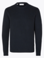 Selected Homme Dane Long Sleeve Knit Structure Crew Neck Sky Captain