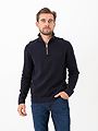 Selected Homme Dane Long Sleeve Knit Structure Half Zip Sky Captain