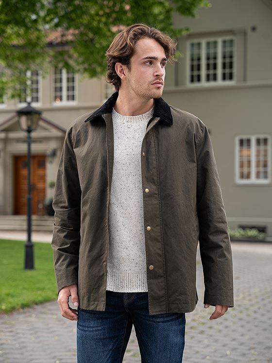 Selected Homme Walter Waxed Cotton Jacket Grape Leaf