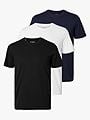 Selected Homme Cormac Short Sleeve O-Neck Tee 3 Pack Navy / White / Black