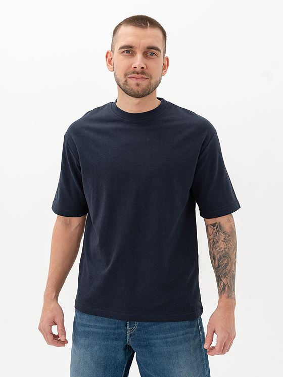 Selected Homme Loose Oscar Short Sleeve O-Neck Tee Sky Captain