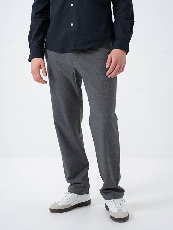 Selected Homme Straight Robert String Flex Pant Grey Melange