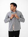 Selected Homme Reg-Owen Flannel Mix Shirt Long Sleeve Grey Melange Twisted