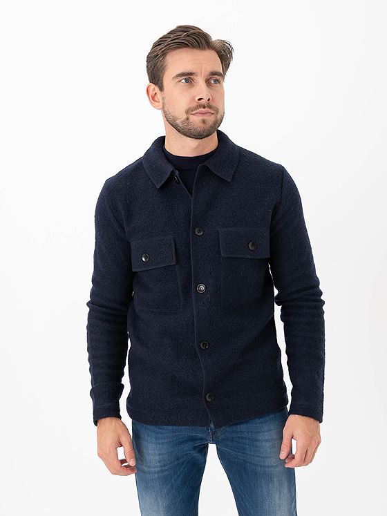 Selected Homme Nealy Long Sleeve Knit Workwear Cardigan Sky Captain
