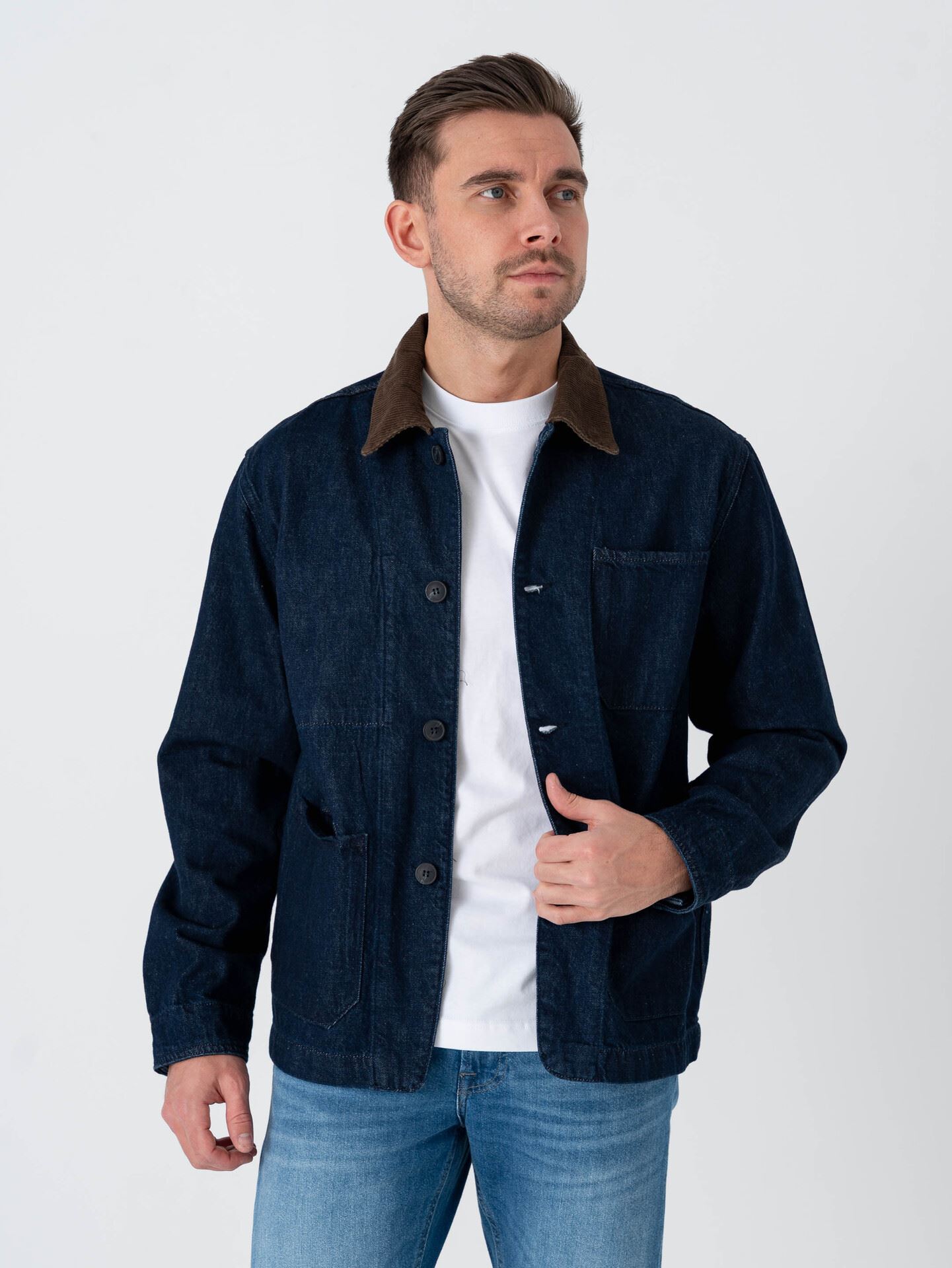Selected Homme Regular Landon Rinse Denim Jacket Dark Blue Denim