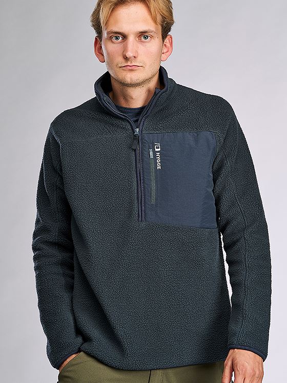 Hygge Men's Pile Fleece Pullover Navy