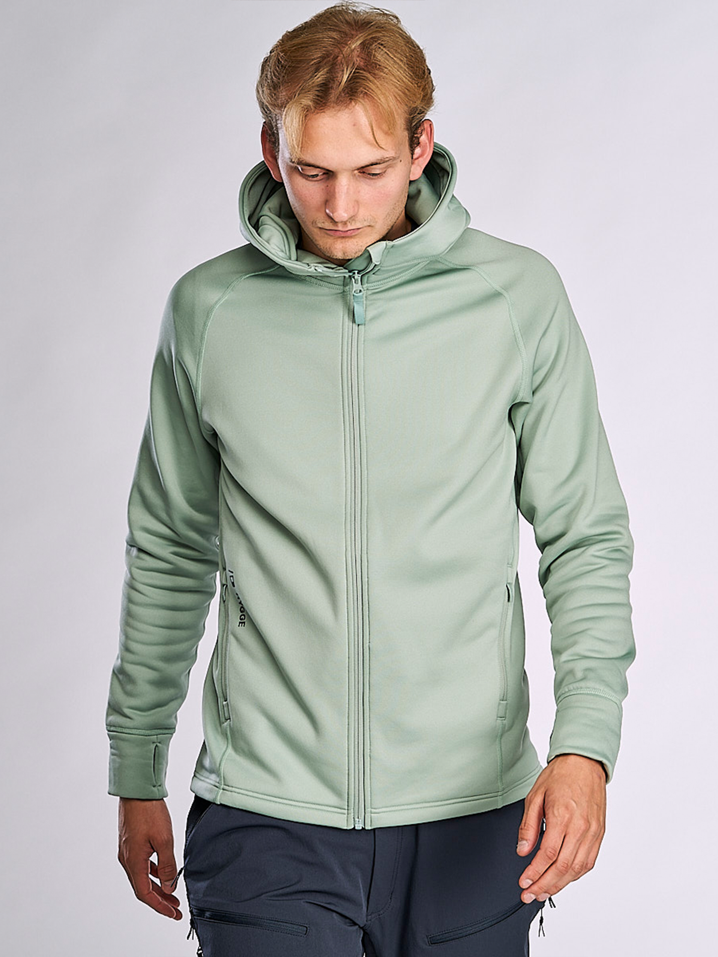 Hygge Men's Pow Zip Hoodie Light Green