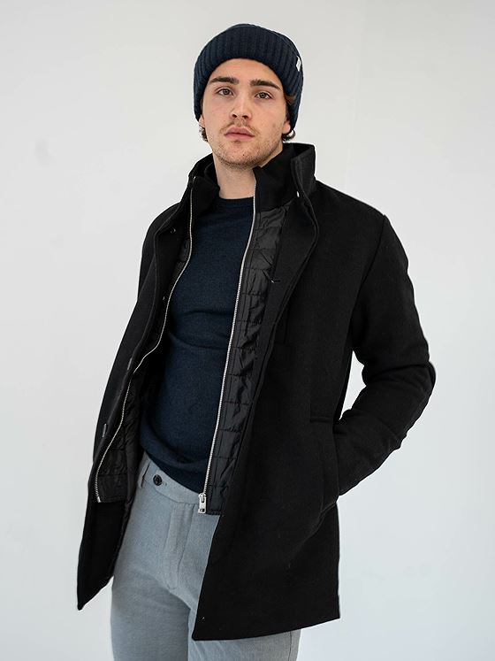 Jack and Jones Dunham Wool Jacket Black