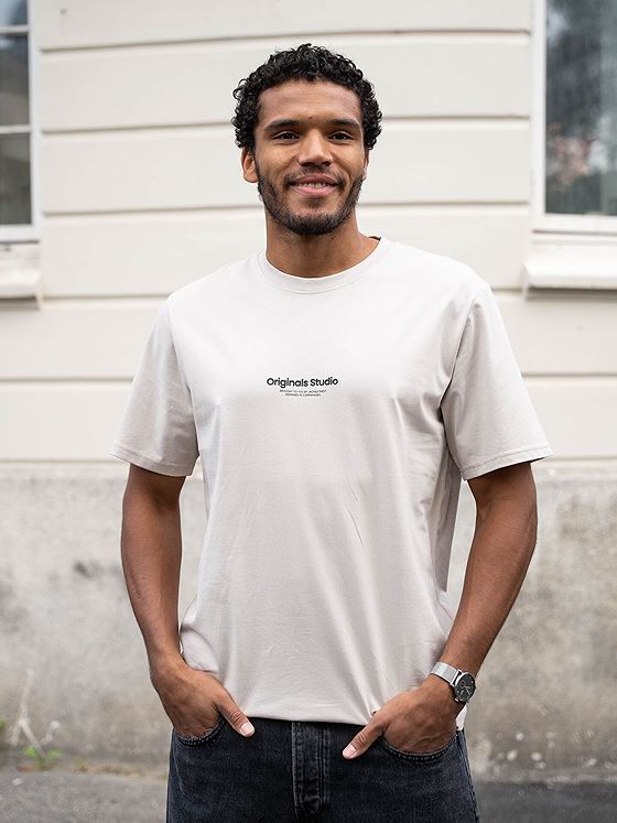 Jack and Jones Vesterbro Tee Short Sleeve Crew Neck Moonbeam