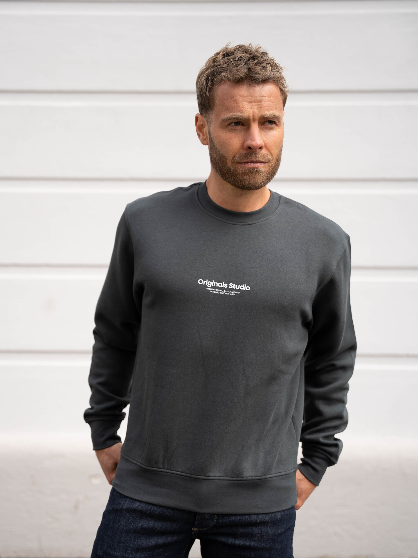 Jack and Jones Vesterbro Sweat Crew Neck Forest River