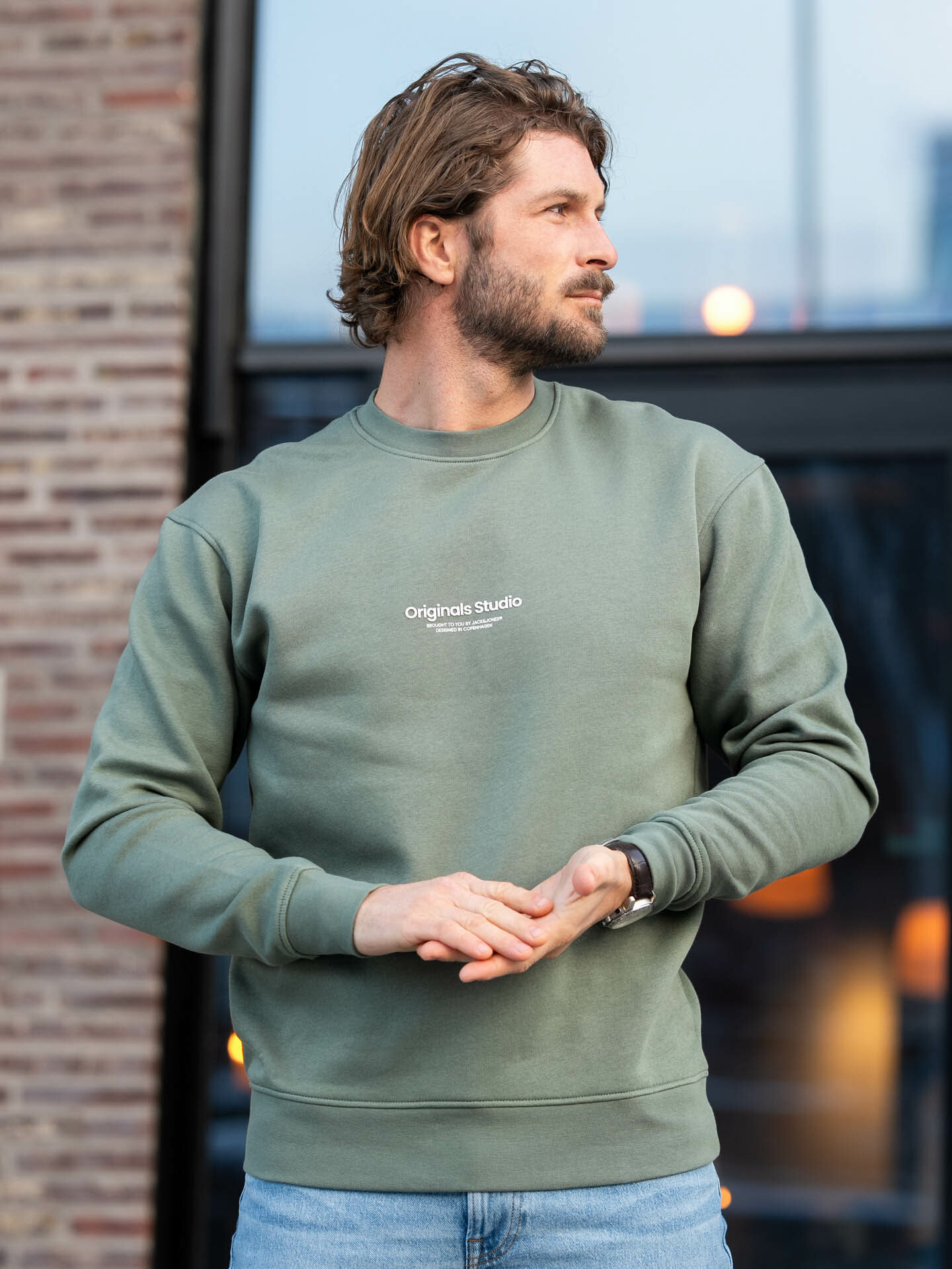 Jack and Jones Vesterbro Sweat Crew Neck Laurel Wreath