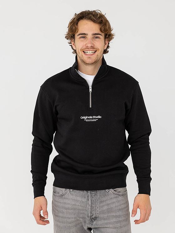 Jack and Jones Vesterbro Sweat Quarter Zip Black