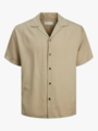 Jack and Jones Aron Tencel Resort Shirt Short Sleeve Fields Of Rye