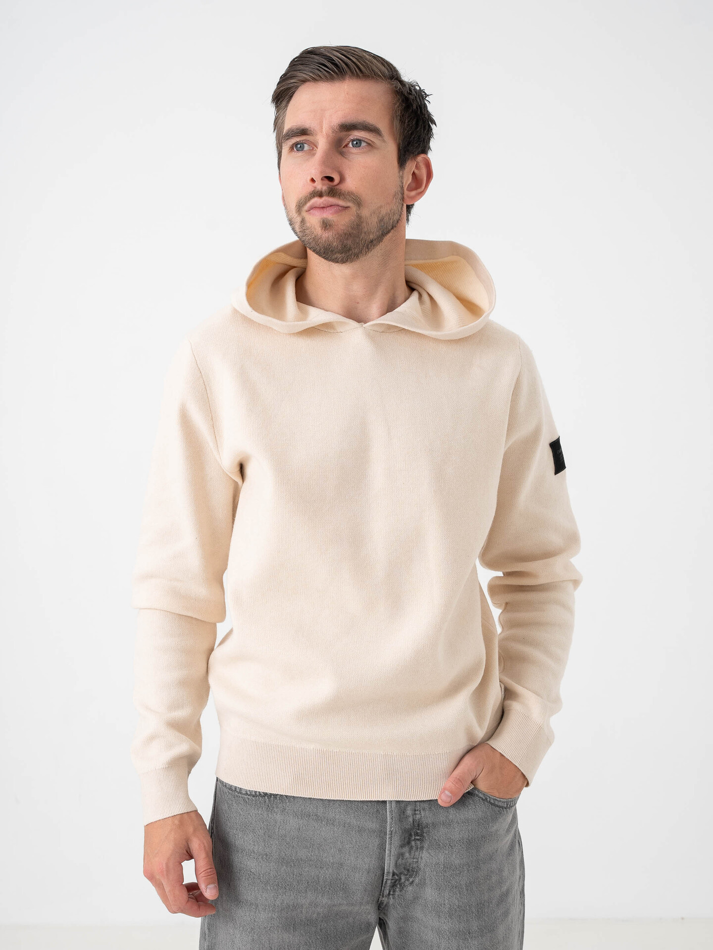 Jack and Jones Aero Knit Hood Moonbeam