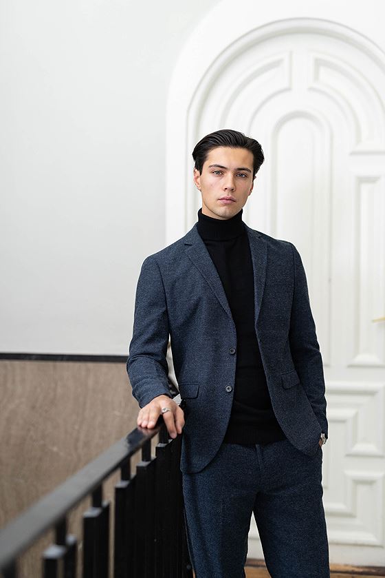 Jack and Jones Winter Twill Slim Blazer Dark Navy