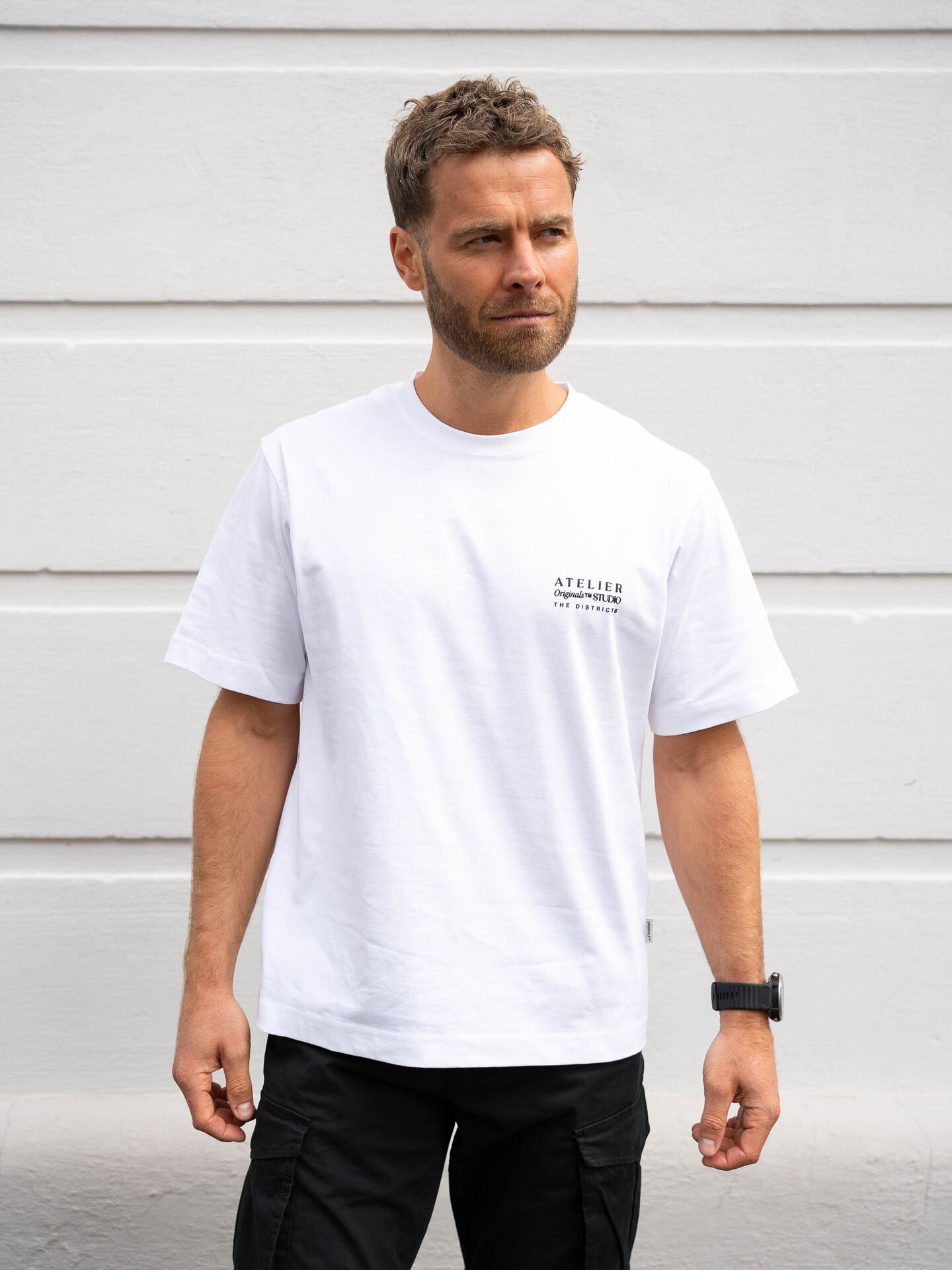 Jack and Jones Brooklyn Graphic Back Tee Bright White