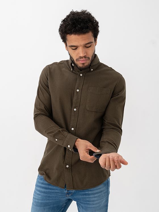 Jack and Jones Norris Flannel Long Sleeve Shirt Peat