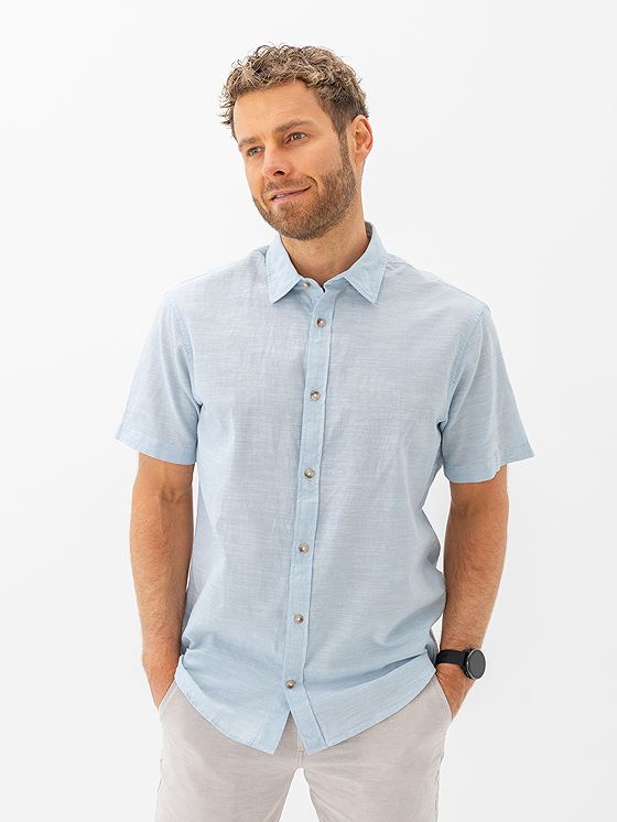 Jack and Jones Summer Shirt Short Sleeve Chambray Blue